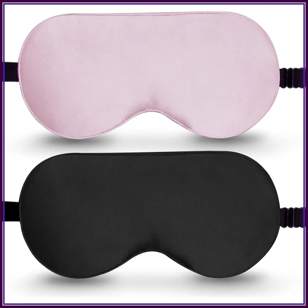 

100% Pure Mulberry Silk Sleep Mask, Adjustable Strap, Blocks Light, Reduces Puffy Eyes, Travel Essential