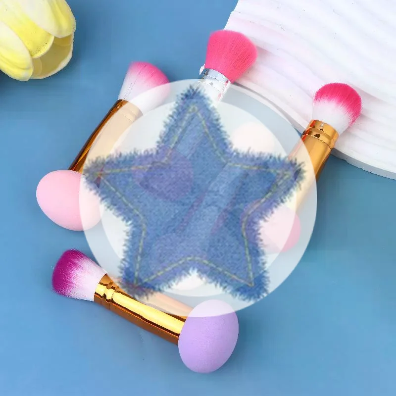 3 قطعة 2 In1 مزدوج الرأس الإسفنج رئيس فرشاة ماكياج صغيرة محمولة رقيق أحمر الخدود فرشاة السيدات الجمال أداة'