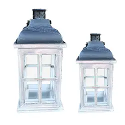 Traditional Wooden Lanterns Candle Holder Wedding Centerpiece White Wind Lantern
