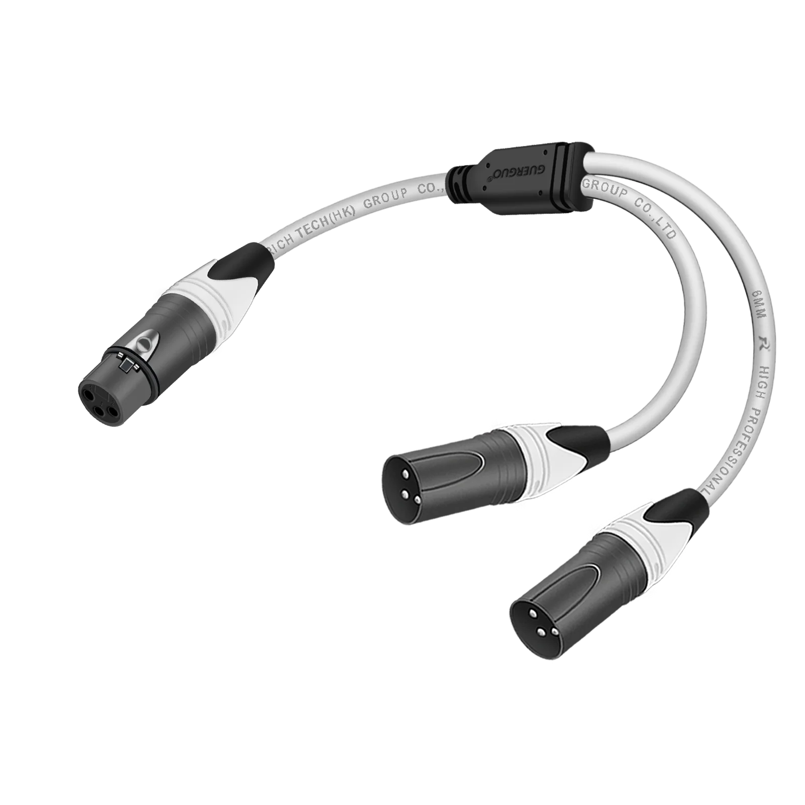 3-Pin XLR-Buchse auf Dual-2-Stecker Y-Splitter Audio-Adapterkabel für Verstärker, Lautsprecher, Kopfhörer, Mixer – Detail 11