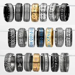 Multi Style Nordic Viking Rune Ring for Men Women Simple Amulet 316L Stainless Steel Vintage Viking Ring Jewelry Wholesale
