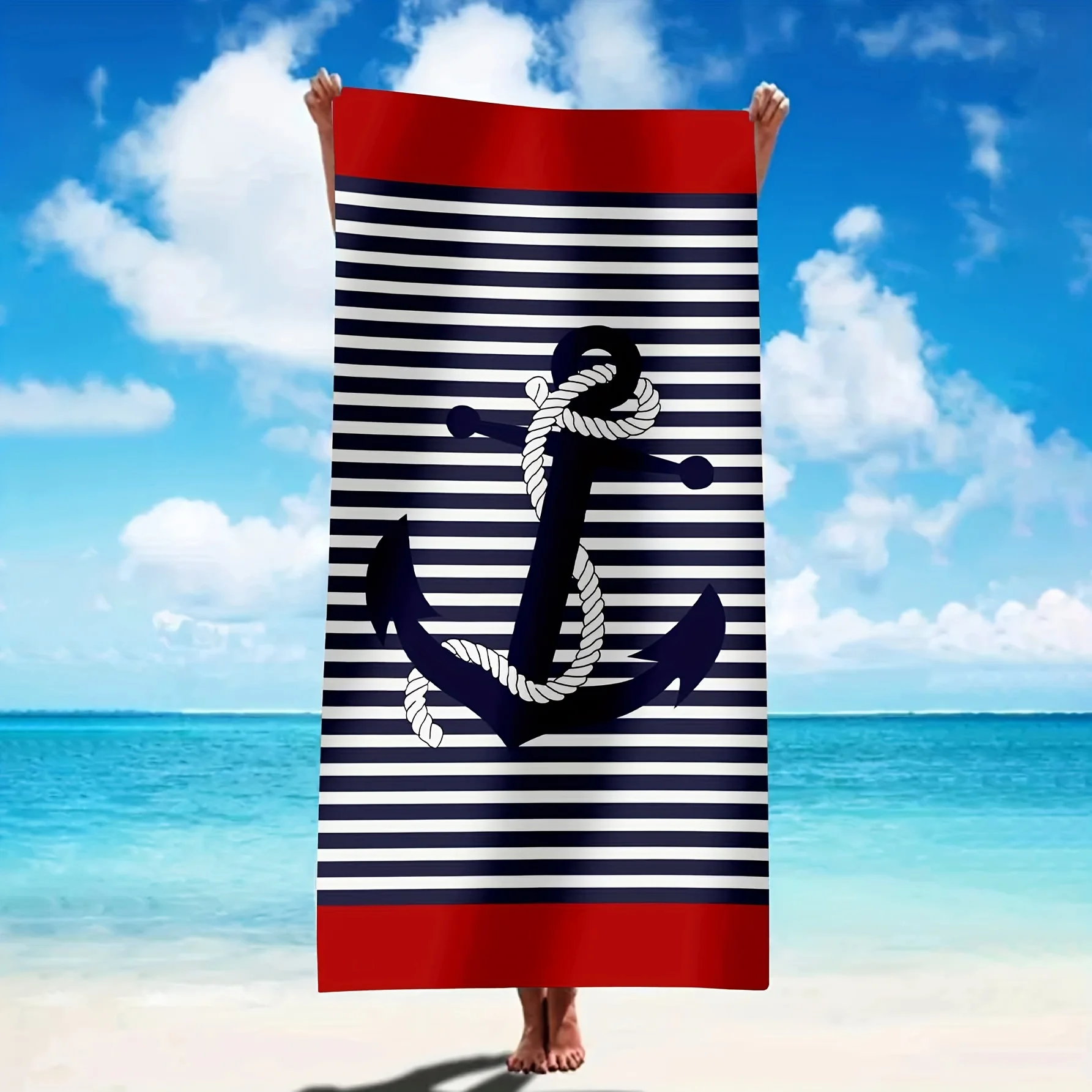 Fast-Drying Microfiber Beach Towel for Women -  Stripe Print, 59ft x 29.5ft - Lightweight and Absorbent