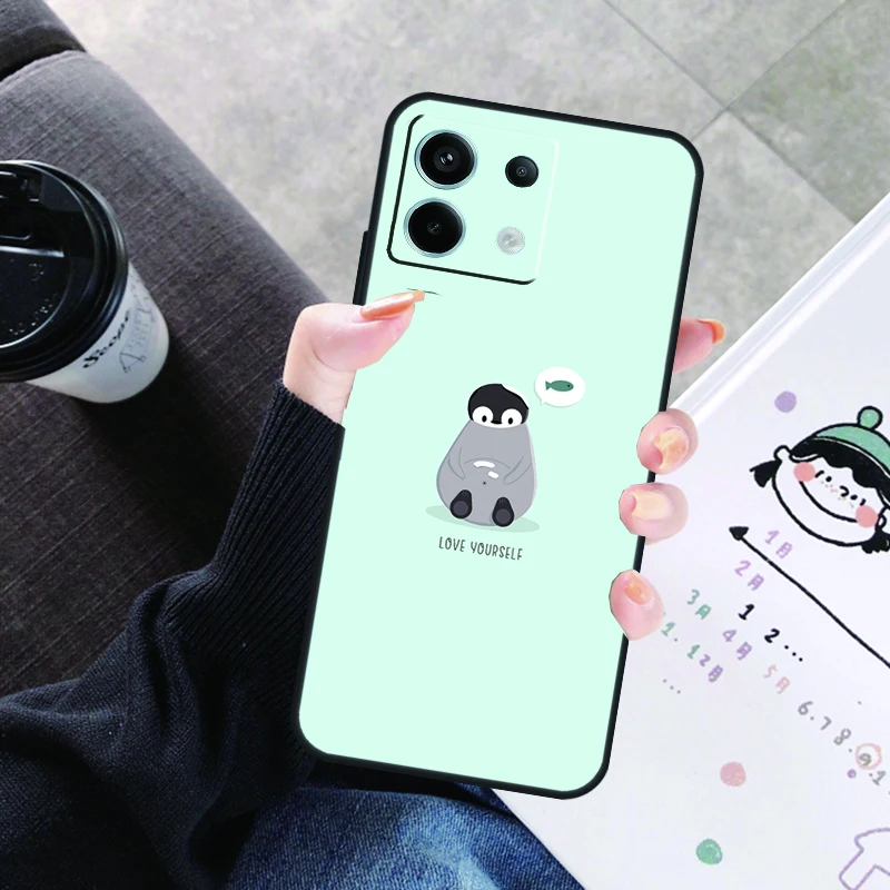 かわいいペンギンカバー Xiaomi Redmi Note 14 Pro 9 10 11 12 13 Pro 11S 12S ケース Redmi 14C 12C 10C 13C用