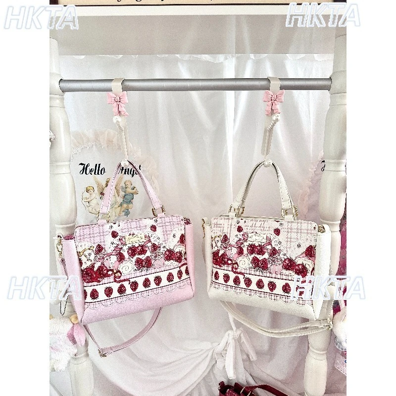 japanese-autumn-sweet-strawberry-printing-plaid-messenger-bag-kawaii-cute-daily-casual-shoulder-handbag-large-capacity-bag-women