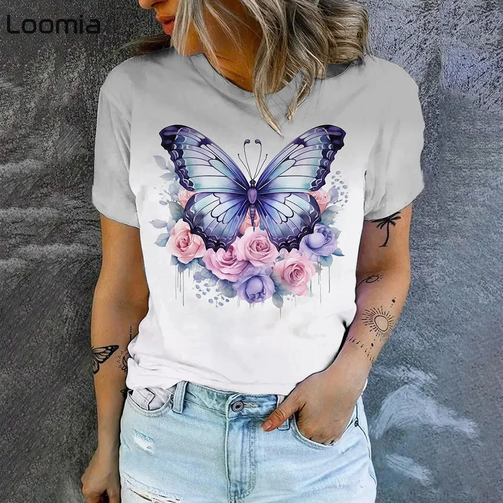 Summer Minimalist Woman Clothing O-Neck Simple Graphic T Shirts Female Clothing Fashion Women's T-Shirt Casual Woman Clothing