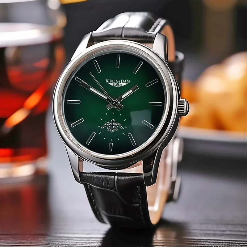 ساعة كوارتز رجال الأعمال الفاخرة مقاوم للماء حزام من الجلد العلامة التجارية الأعلى ساعة اليد وسيم ساعة رجالية للأعمال 2025 جديد