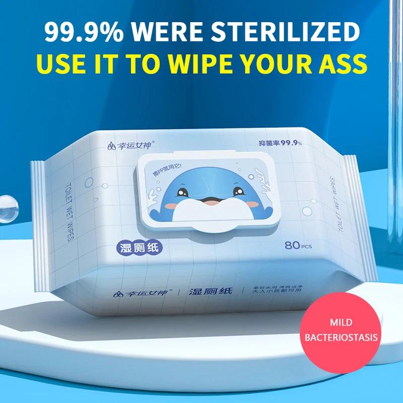 80pcs/160pcs Wet Toilet Paper Flushable Adult Hygiene Care Wipes Toilet Wipes Clean Ass Wipes