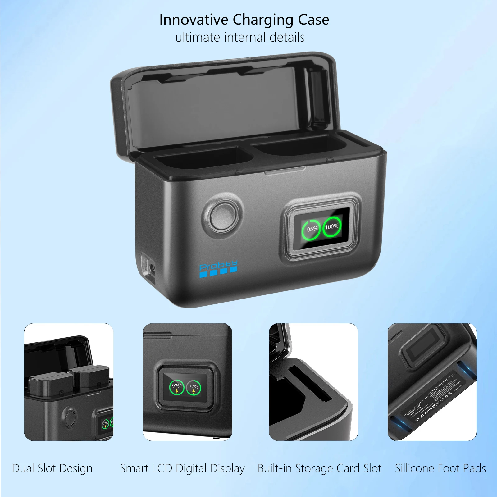 LP-E6NH LP-E6P Battery Fast Charger For Canon EOS R5, R6 Mark II, 5D 6D 7D Mark II III IV, 60D, 70D, 80D, Smart Digital Display