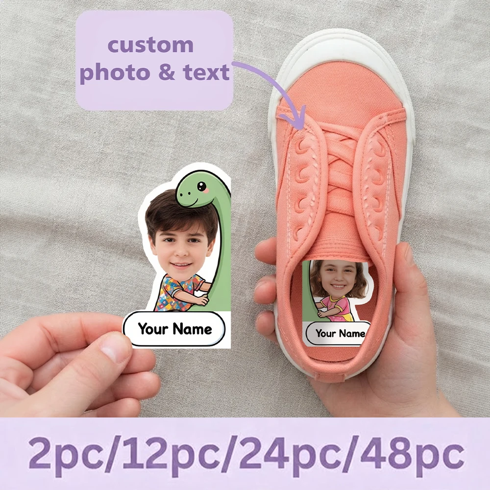 Personalized Custom Photo Shoe Stickers,Waterproof Self Adhesive Anti Lost Tags,Back To School Gift,Shoe Insole,Identity Marker