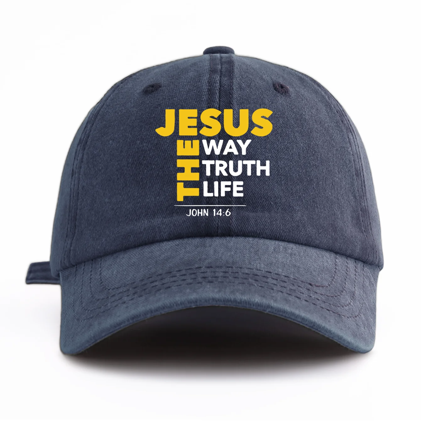 1 Pc JESUS CROSS Print Washed Baseball Cap, Classic Casual Stylish, Perfect Gift For Families And Friends