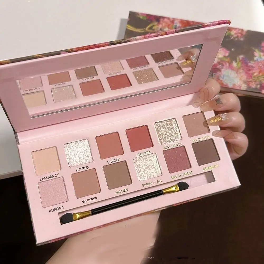 

with Mirror 12-Color Eyeshadow Palette Matte Easy to Create Shimmer Eyeshadow Palette 12 Color Earth Color