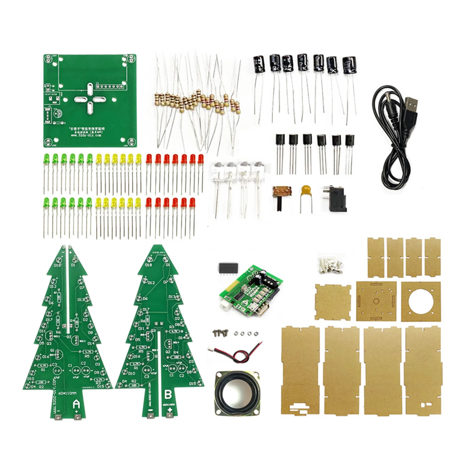 Xmas Tree DIY Kits RGB LED Flashing Tree DIY Kits Electronics Soldering Colorful 3D for Soldering Practice Learning