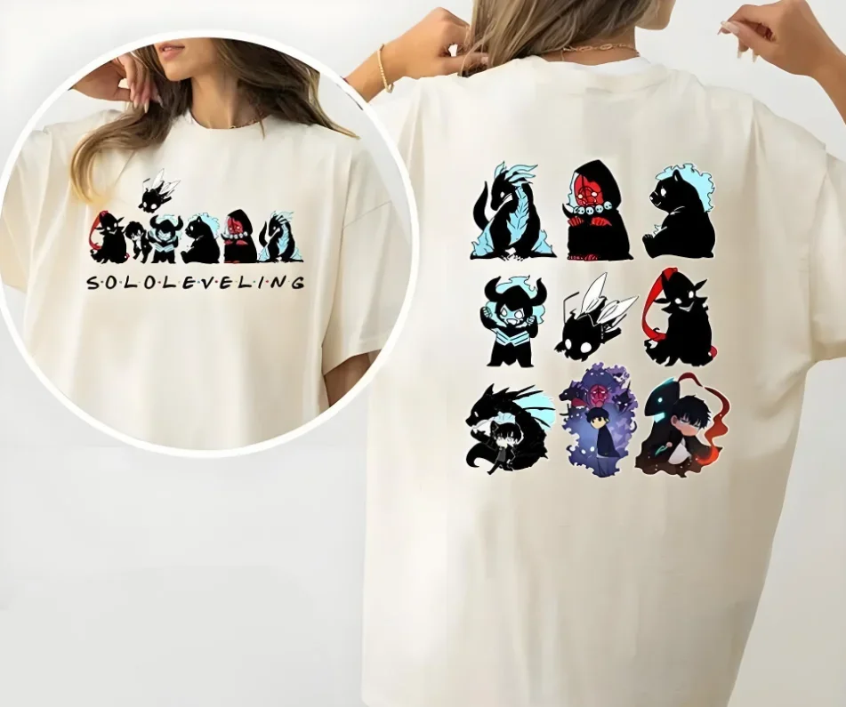 

Solo Leveling Tee Merch T-shirts Cosplay Women Men Fashion Casual Crewneck Short Sleeve Streetwear T-shirt Gift Clothing New