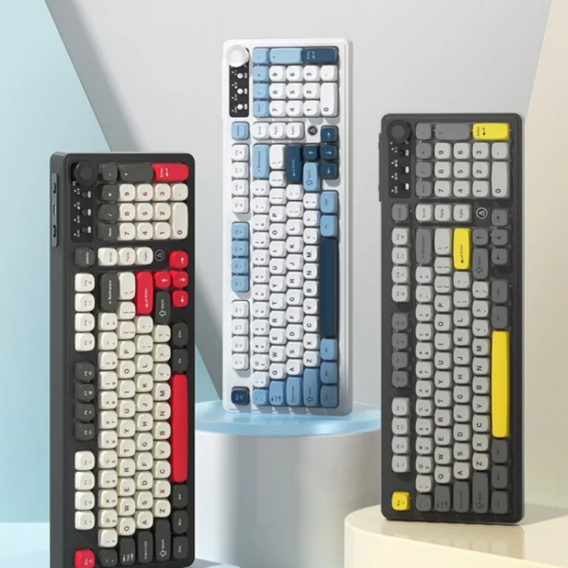 Ajazz AF98 Thri-Mode Office Keyboard Wireless Bluetooth E-Sports Game Special Mechanical Hand Type Office Computer  Keyboard