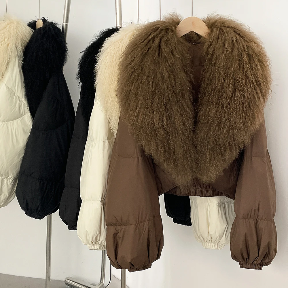 

Женская зимняя пуховая куртка OFTBUY с натуральным мехом, легкая стеганая куртка, теплая женская куртка из утиного пуха с натуральным мехом