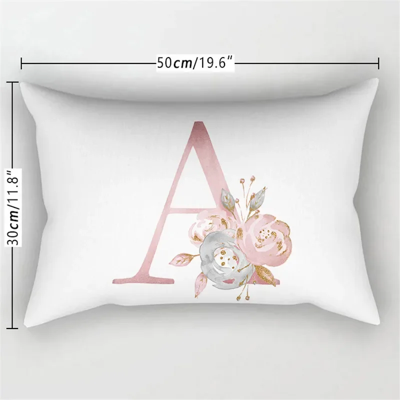 Pink Letter Cushion Cover 30x50 Polyester Pillowcase Sofa Cushions Decorative Throw Pillows Cover Home Decoration Pillowcover