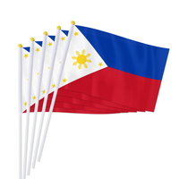 14*21cm Philippines Hand Flag, Philippine National Flag World Countries Decor Small Hand Held Waving Flag, 50/100pcs