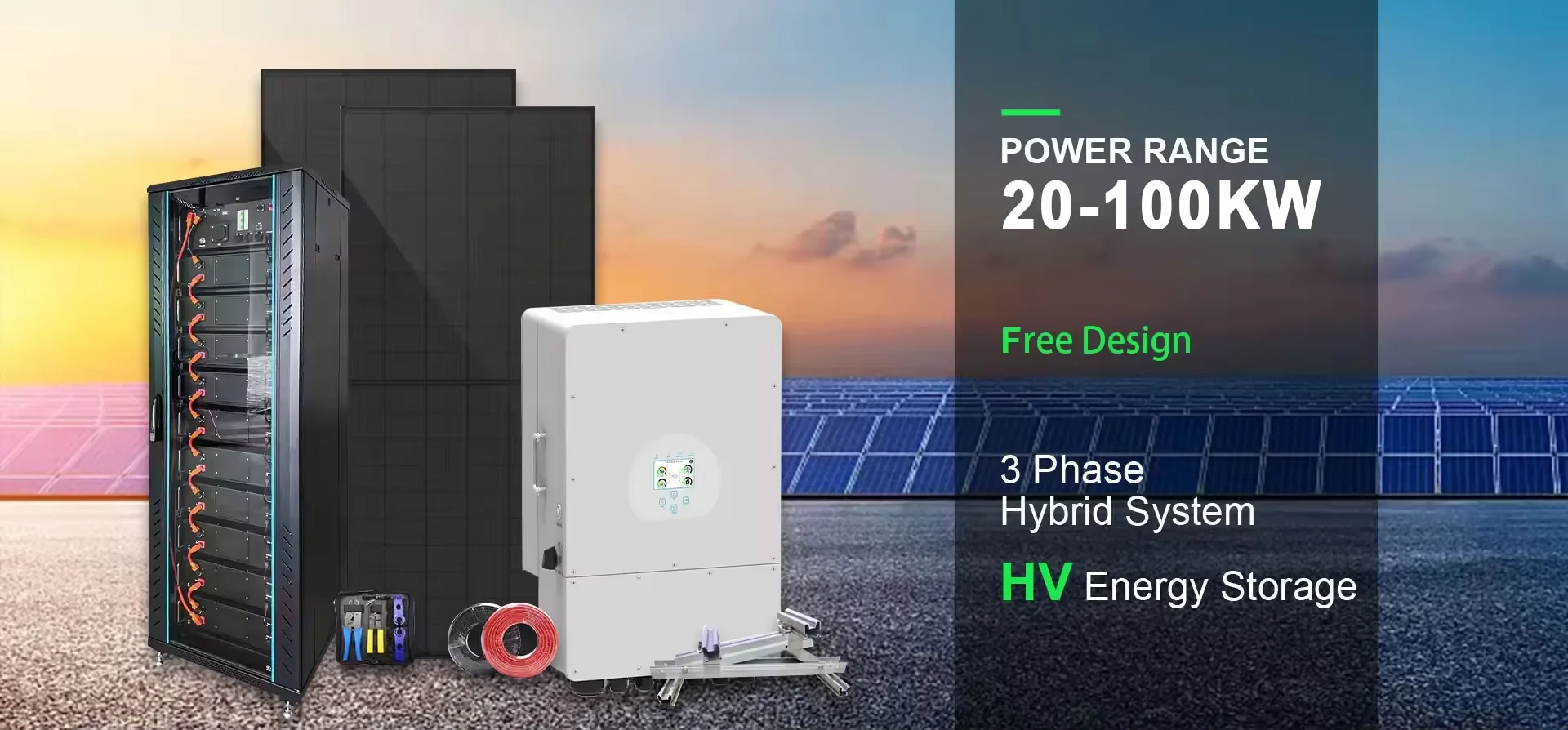 High Quality Hybrid Home Solar Power System 10Kw 30kw 50kw Off Grid Hybrid Solar Energy System