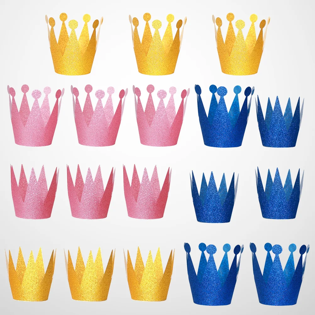 

18 Glitter Kids Prince Toddler Baby Crowning Crown Birthday Crown Golden Party Accessories