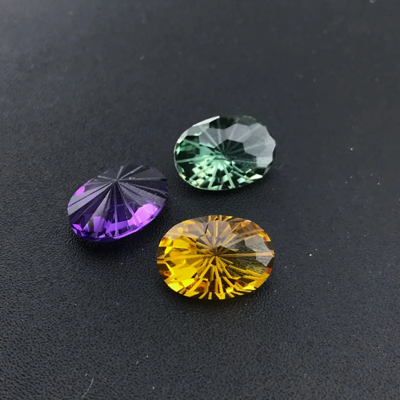 VANTJ Natural Citrine Loose Gemstone Amethyst Oval Football Cut 8*10mm for Diy Jewelry Mounting Women Party Gift Wholesale