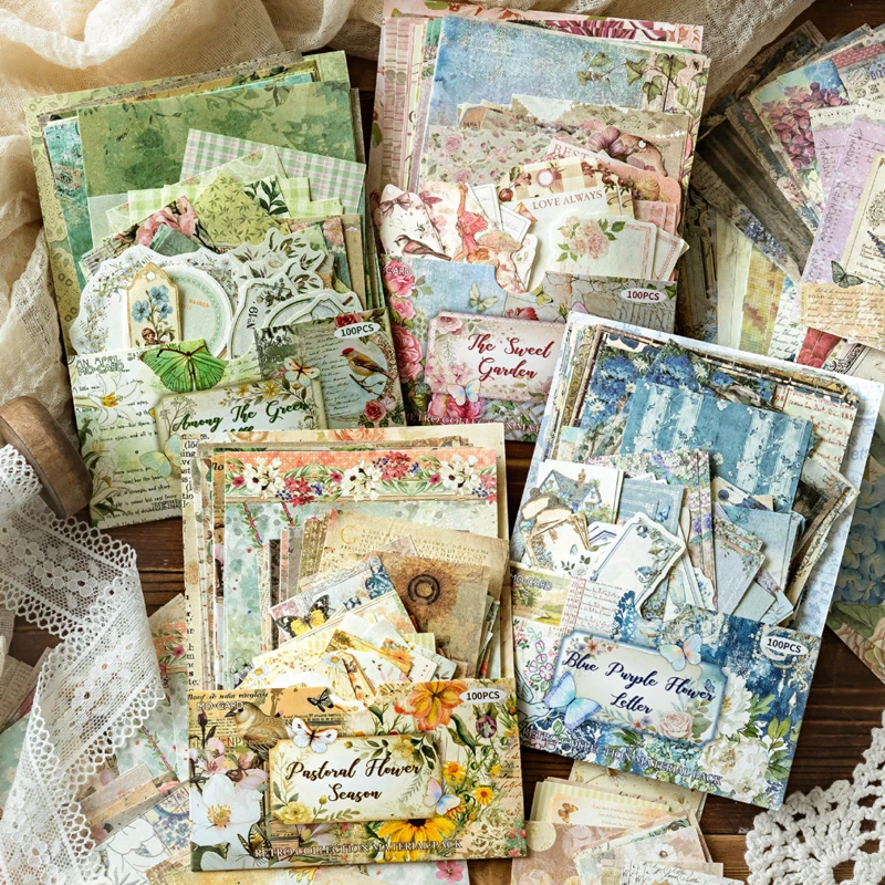 

400 шт. набор материалов для творчества: бумага для коллажей, блокнот, скрапбук, конверты для DIY-проектов, вдохновляющие идеи для творчества