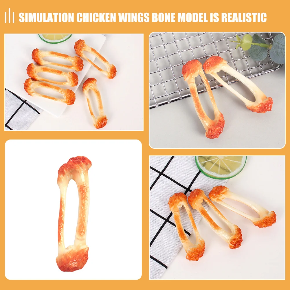

3Pcs Simulation Chicken Realistic PVC Photo Prop Display Decorative Fake Food Bone Fake Food Model Chicken Model