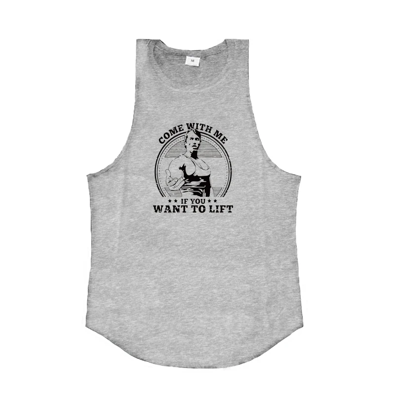 Come with Me If You Want To Lift Arnold Cotton Gym Clothing Bodybuilding Tank Top Men Fitness Singlet Muscle Sleeveless Shirt