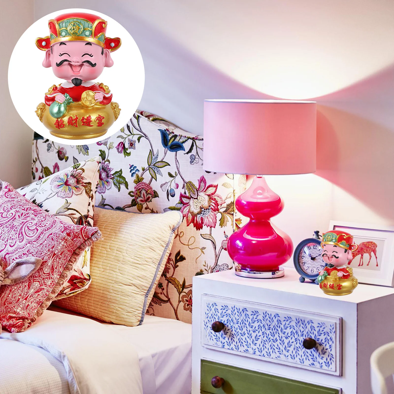 

Shaking Head God of Fortune Resin Decoration Car Home Office Desktop Unique Chinese New Year Gift 2022 Fortune Figurine 2022