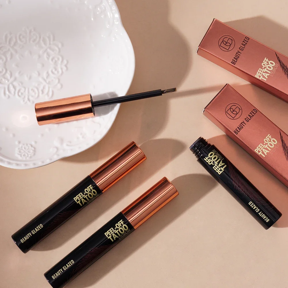 BEAUTY GEGLAZUURD 3-kleuren Langdurige waterdichte Peel-Off Tattoo Wenkbrauwgel Semi-permanente natuurlijke wenkbrauw