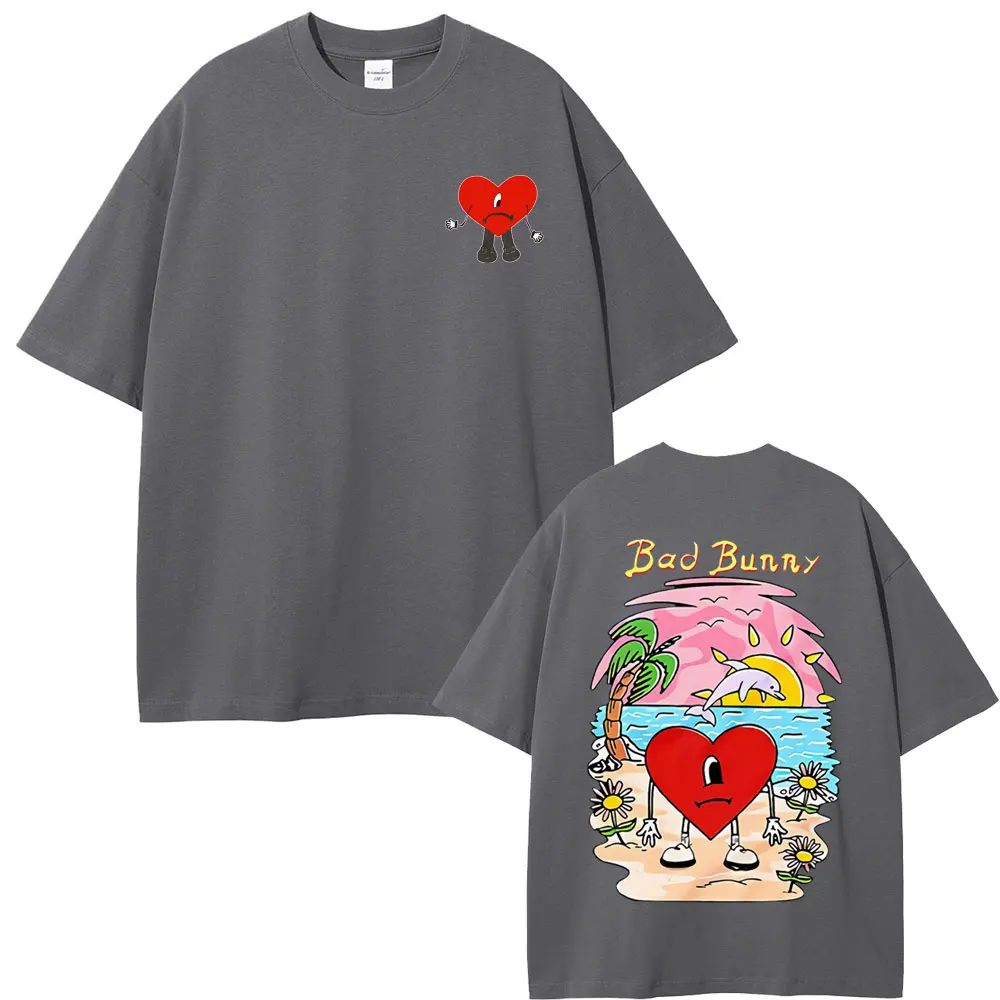 Bad Bunny Tshirt Un Verano Sin Ti Graphic T-shirt Men Women's Fashion Oversized Streetwear Unisex High Quality Cotton T Shirts