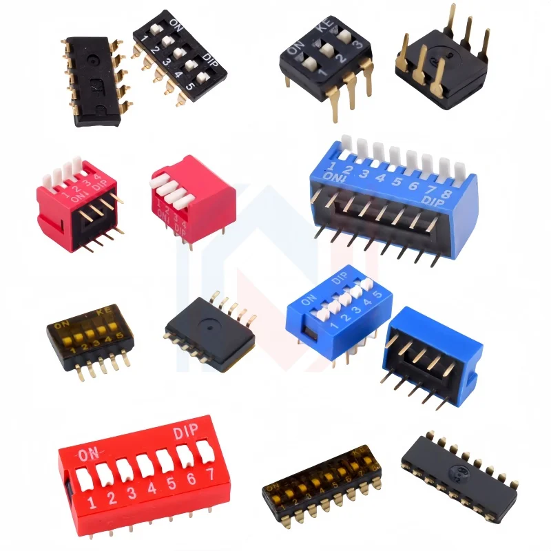 5PCS Slide Type Switch Module 1 2 3 4 5 6 7 8 10PIN /1.27/2.54mm Position Way DIP/SMD Pitch Toggle Switch Blue Snap Switch Dial