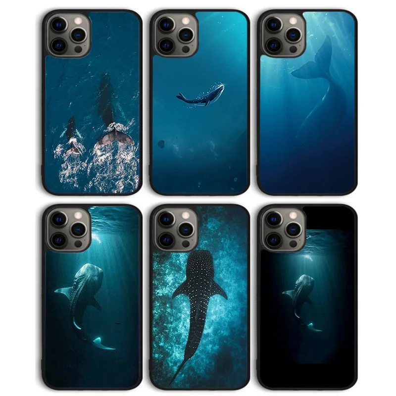 Cute Ocean Whale Fish Phone Case Back Cover for iPhone 16 15 SE2020 14 13 11 12 Pro Max mini XS XR X PlusS Shell Coque