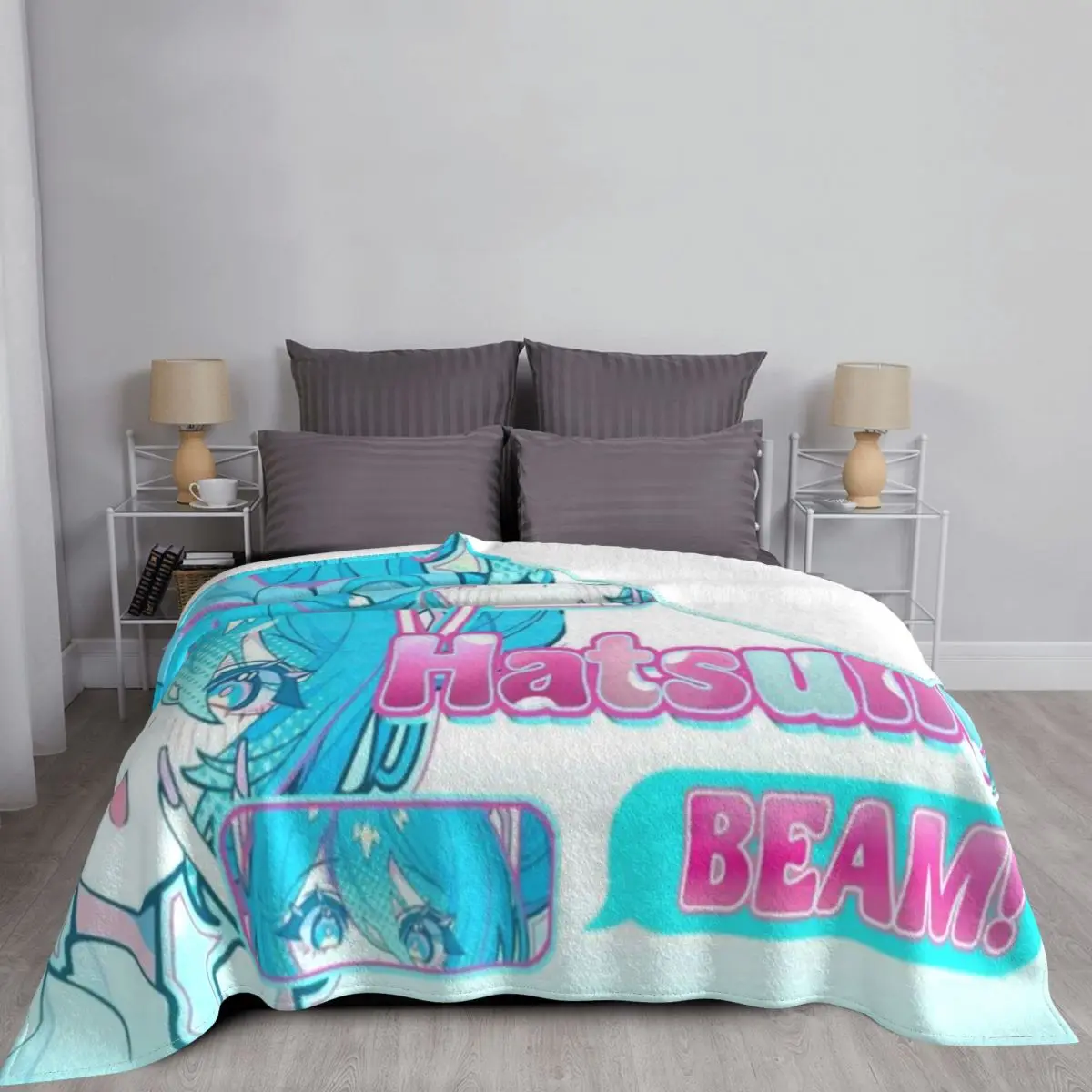 Bequeme Hatsune Miku Decke Merch Sofa dekorative Überwurfdecke warmes Fleece für Auto