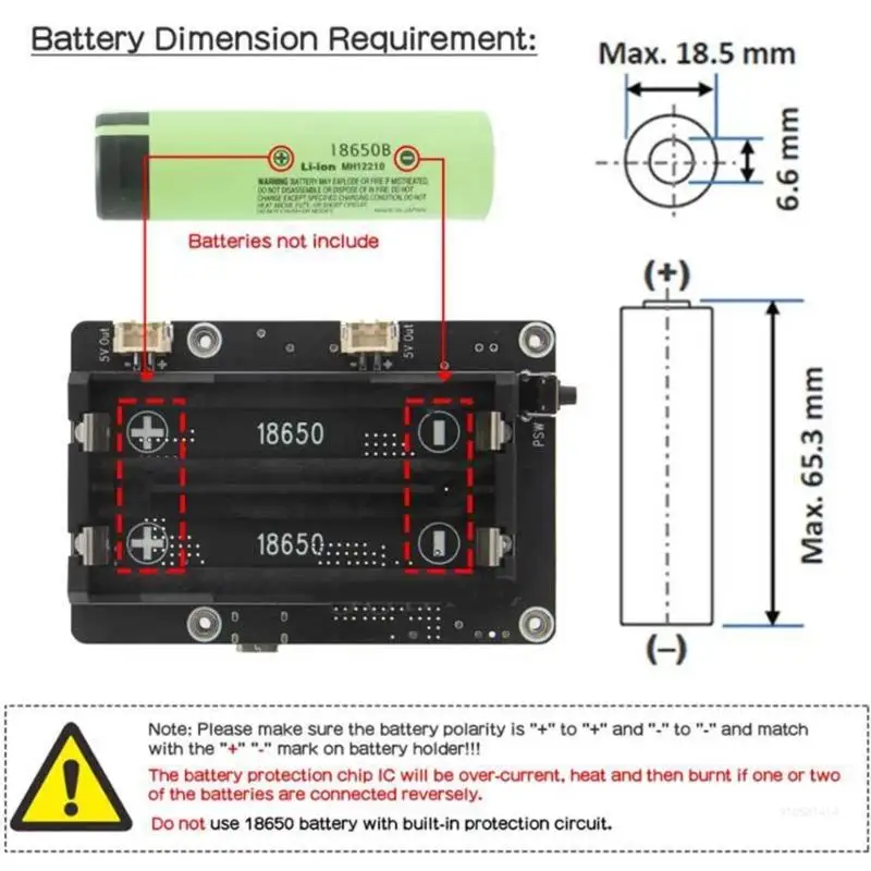 X1200 UPS Expansion Board 5000mA Power Backup For RPi 5 Enhances Power Dropship