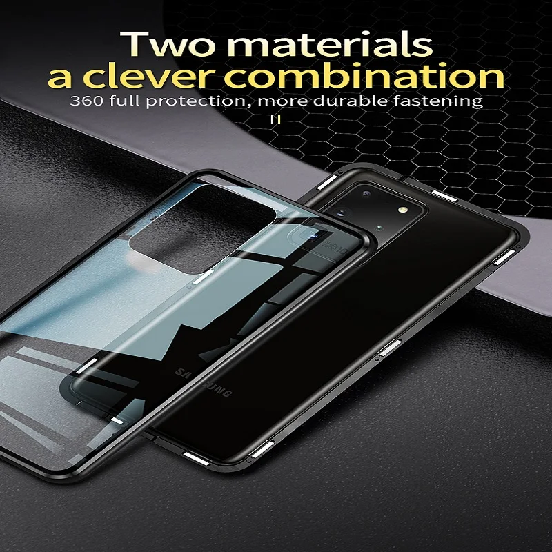 Magnetic Case for Samsung Galaxy S23 S24Plus Note20 S22 S23Ultra S24Ultra S21 S23FE A52 A53 A54 A71 A14 Dual Glass Cover Privacy
