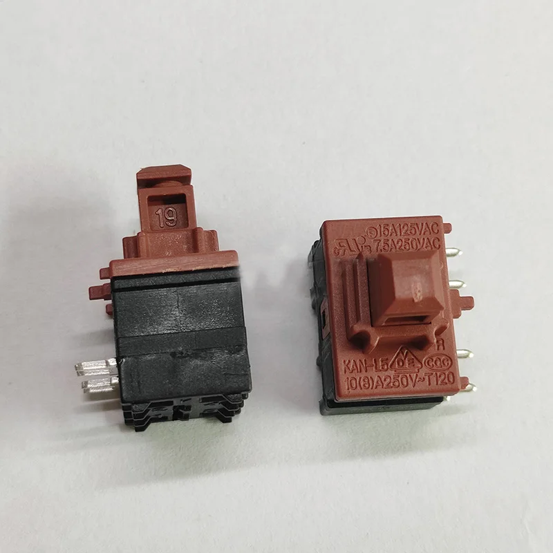 Vacuum cleaner water heater button press switch KAN-L5 key self-locking pin pin insertion special vacuum cleaner 10A250V T120