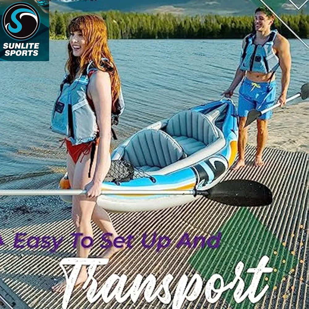 2023 New 2-Person Inflatable Kayak with Aluminum Oars (136