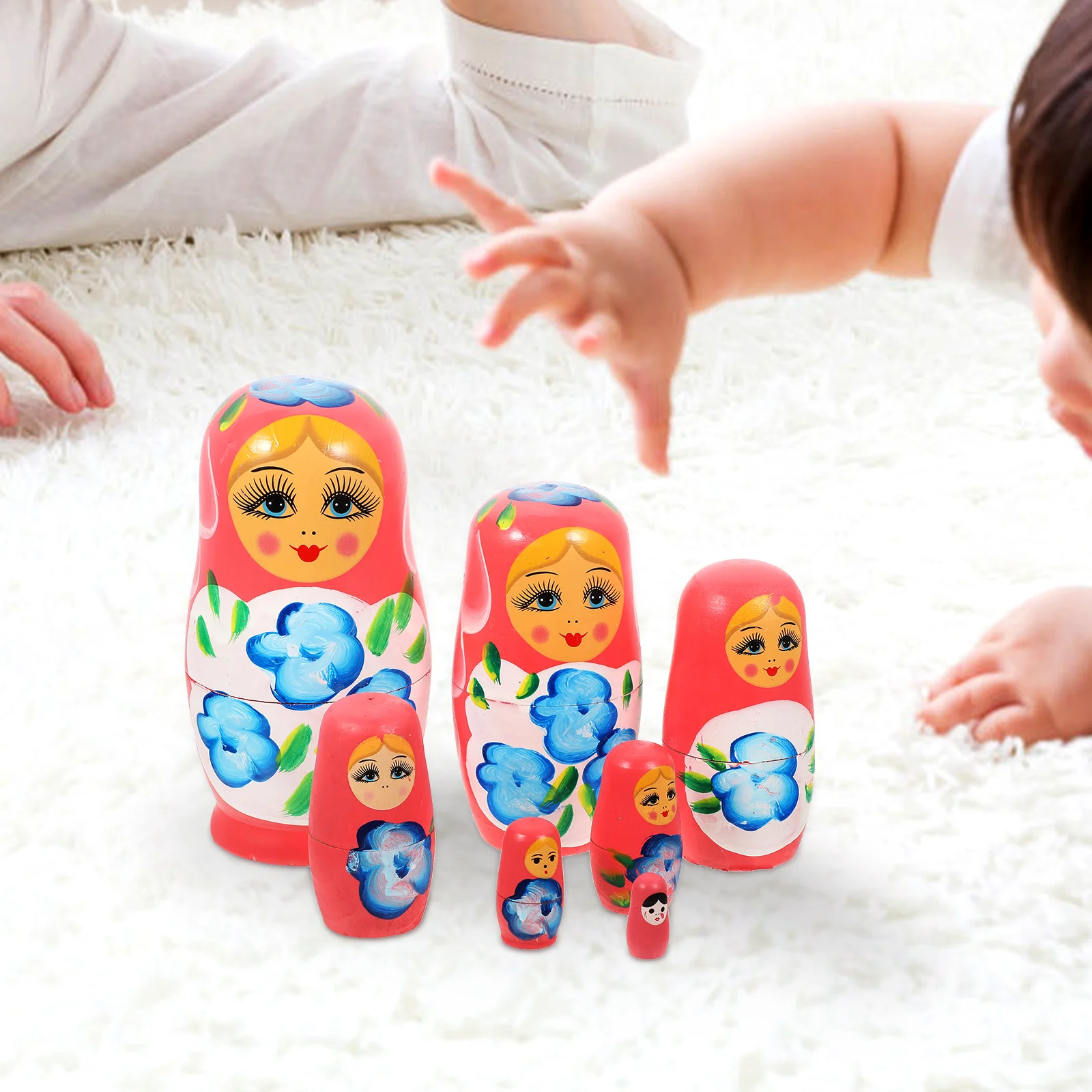 7 ชั้น Matryoshka เด็กตกแต่งหัตถกรรมชุดเด็กชุดหัตถกรรมตุ๊กตาทํารังสําหรับตกแต่งไม้รัสเซียผู้ใหญ่