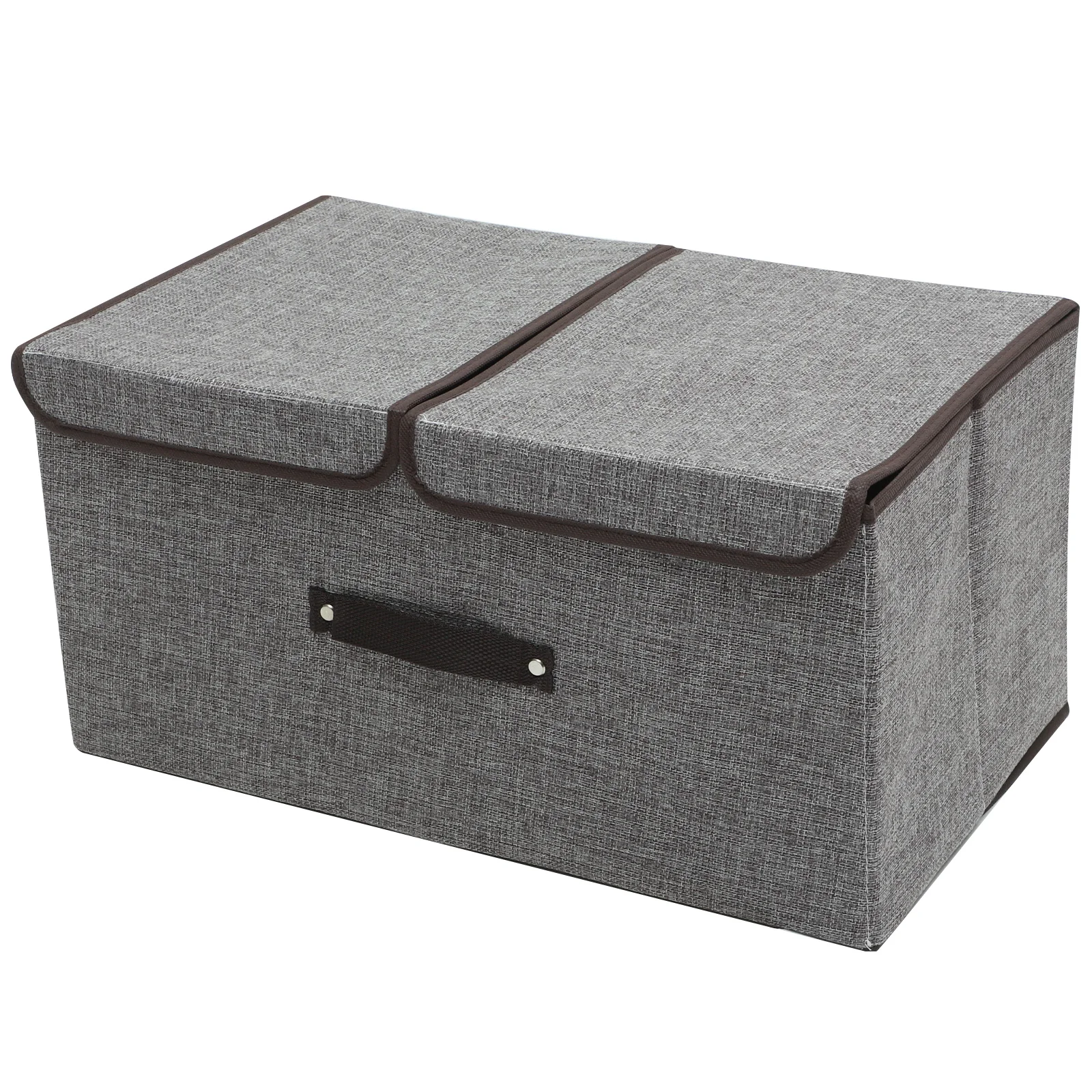 

Storage Box Foldable Linen Cotton Clothes Container Lids Large Capacity Bedroom Wardrobe Organizer Storage Bin For Books