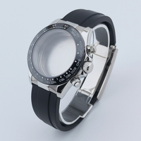 NEITON 40mm Sapphire Glass Quart Stainless Steel Case Rubber Strap Fit VK63 Quart Movement