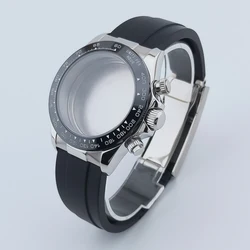 NEITON 39mm 사파이어 글래스 쿼트 스테인레스 스틸 케이스 고무 스트랩 VK63 쿼트 무브먼트 호환