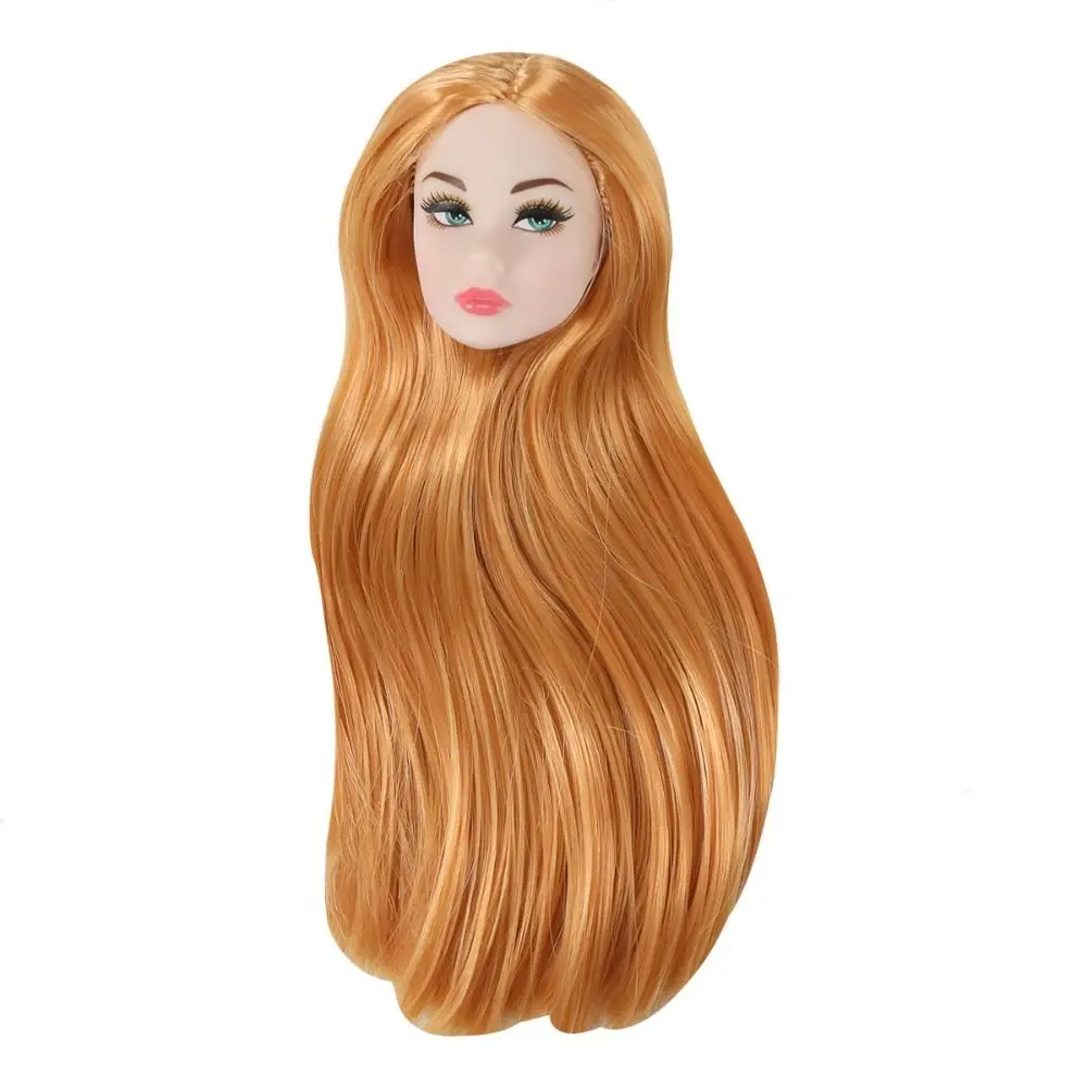 Para Meninas com Maquiagem, Cabeça de Supermodelo com Cabelos Cacheados Brancos/Normais/Chocolate, Cabeça Europeia de Pele Escura 1/6, Acessórios para Cabeça de 30cm
