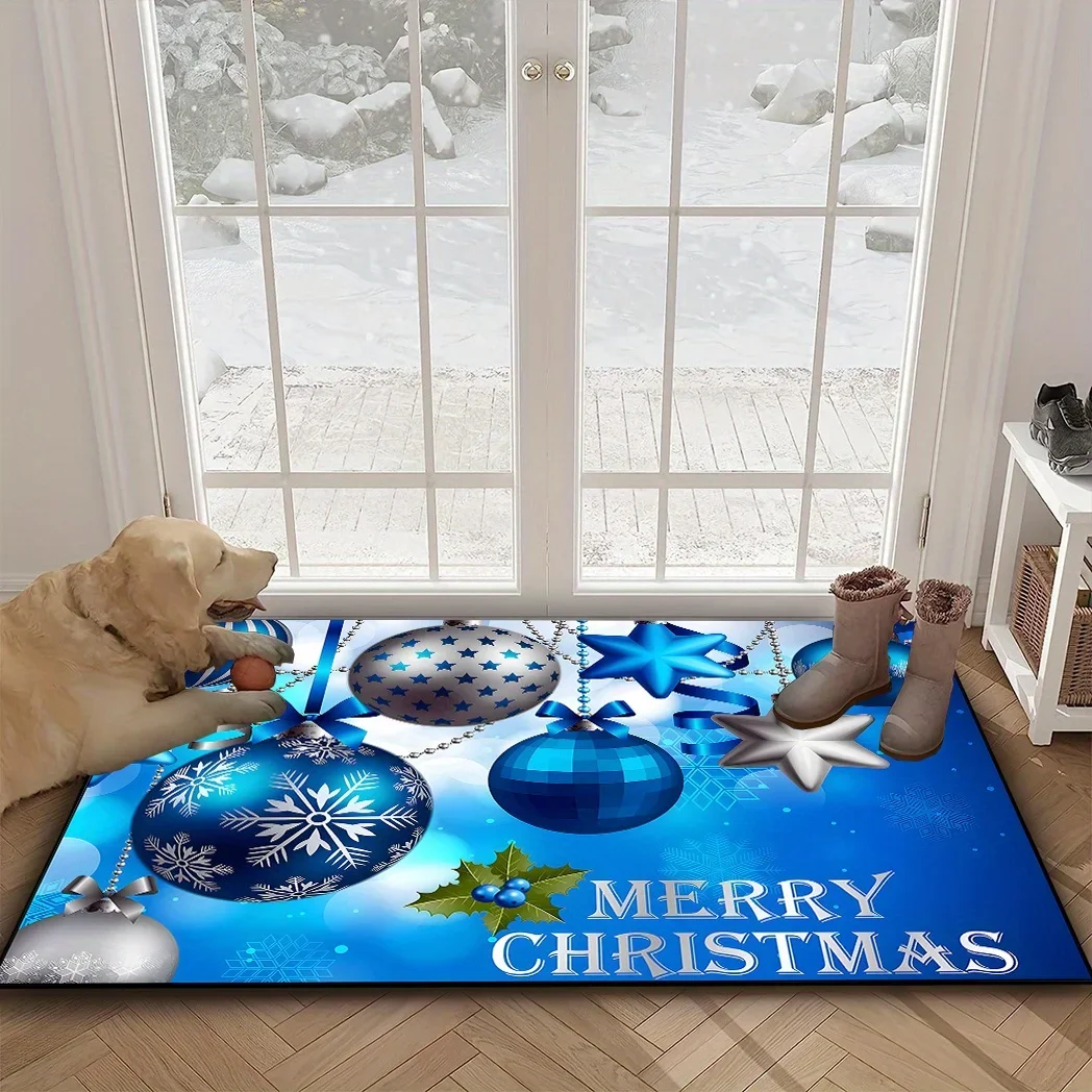 Christmas Ball Snowflake Welcome Door Mats Room Decor Carpet for Living Room Bathroom Non-slip Mat Christmas Decorations