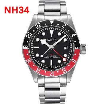 41mm Luxus nh34 mechanische Armbanduhr leuchtende gmt corge ut Uhr nh34 Uhrwerk Saphirglas 10bar männliche Uhr reloj hombre