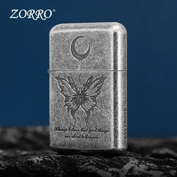 ZORRO Z790 third generation fuel lighter engraved with angel creative personality windproof grinding wheel cigarette lighter gif