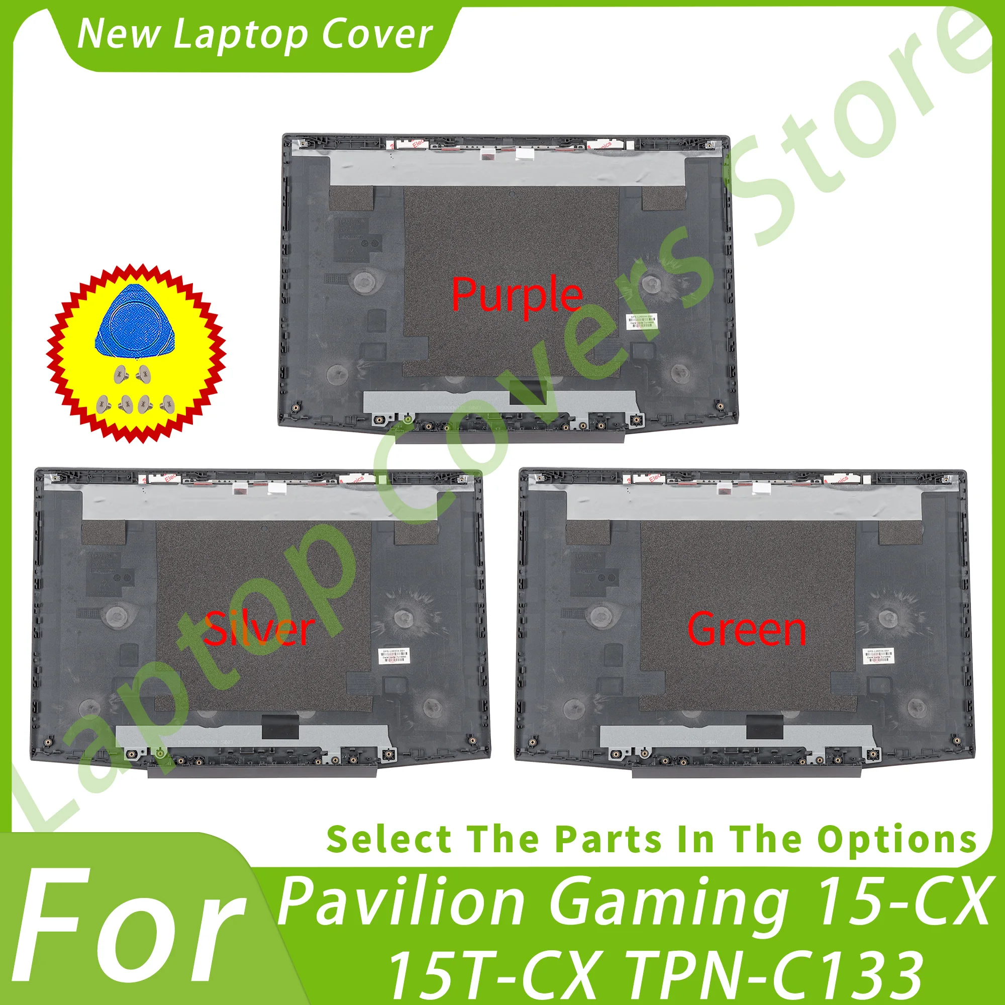 

Plastic Back Cover For Pavilion Gaming 15-CX 15T-CX TPN-C133 Silver/Purple/Green Top Case Parts Repair bezel/hinges