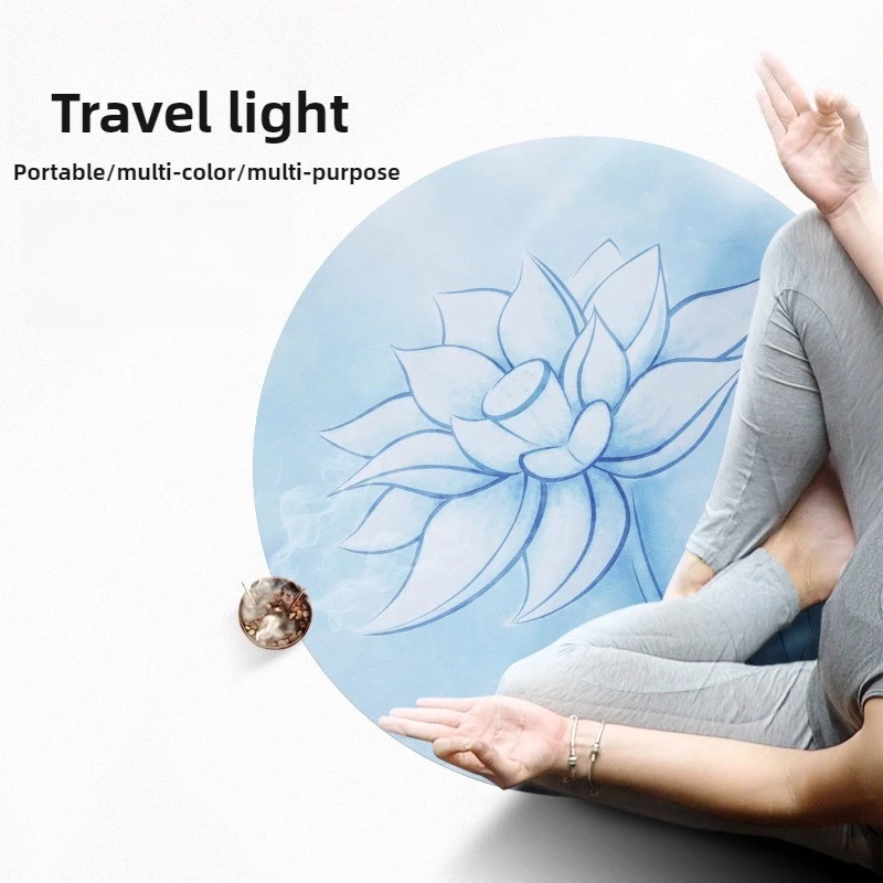

Esterilla de Yoga Redonda Plegable, Esterilla de Meditación Antideslizante para Viaje, Mini Esterilla de Goma para Plancha 요가