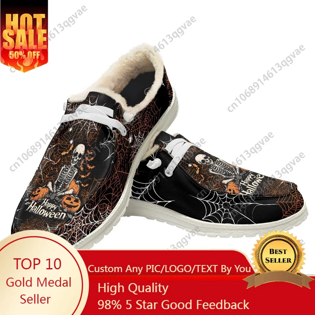 

2025 Halloween Horror Carnival Casual Shoes Plush Flat Shoe Men Woman Breathable Outdoor Lightweight Footwear Custom Shoe