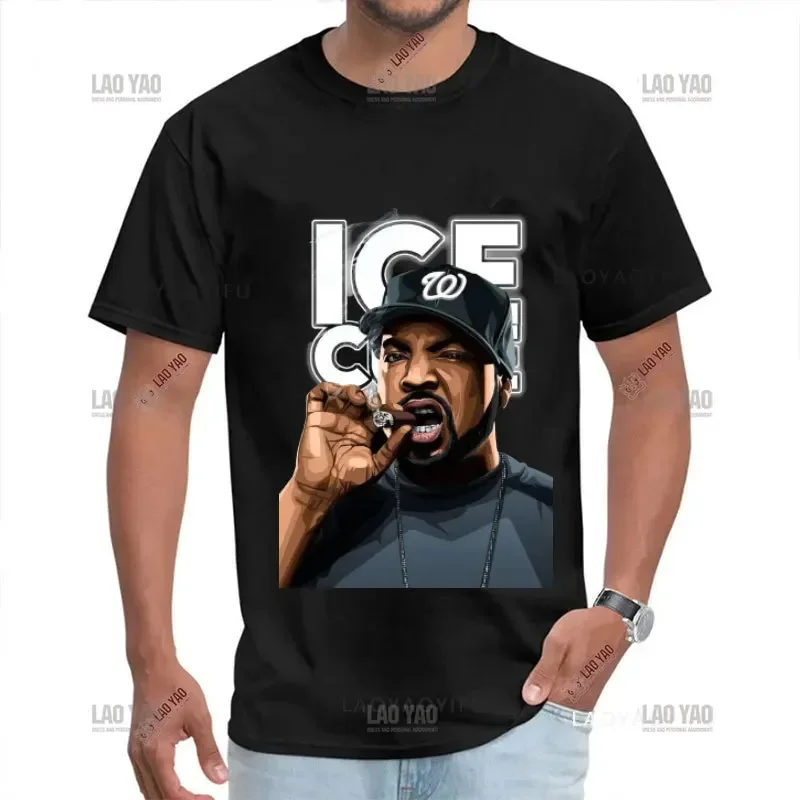 

Ice Cube Rapper Hip Hop Mens Harajuku Cotton Tshirt 90s Rapper Ice Cube Amerikkka's Most Wanted T-shirt Casual Graphic Tops Tees