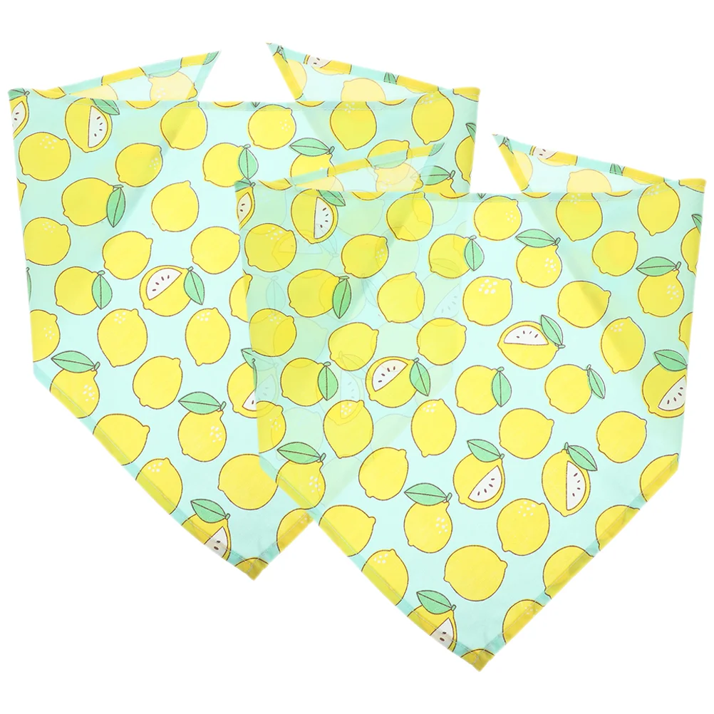 2 Pcs Pet Triangle Towel Boy Costume Dreses Decorate Bandana Dog Birthday Polyester Triangular Party Puppy